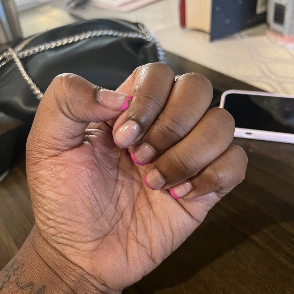 Glamicure - Left thumb and pointer finger chipping. - Nail Salons Near Me - Los Angeles, California Glamicure - Left thumb and pointer finger chipping. - Nail Salons Near Me - Los Angeles, California