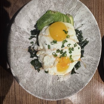 The Broadway - Sticky rice kale sunny egg - Pizza Near Me - Boston, Massachusetts