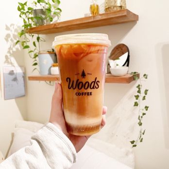 Woods Coffee - Caramel Macchiato with soy - Coffee & Tea Near Me - Bellevue, Washington