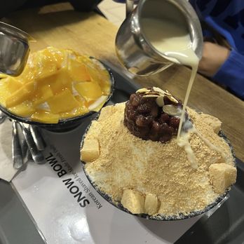 Snow Bowl - Mango Bingsoo & Injeolmi Bingsoo - Bubble Tea Near Me - Newark, California