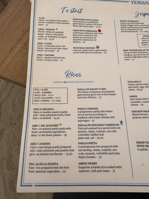 Menu photo 3 Yemanja Ibiza, PM