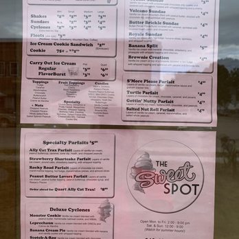 The Sweet Spot - Menu - Ice Cream & Frozen Yogurt Near Me - Denver, Iowa The Sweet Spot - Menu - Ice Cream & Frozen Yogurt Near Me - Denver, Iowa