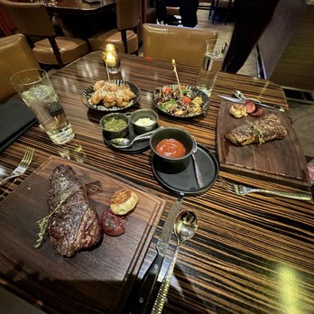 Jack Binion's Steak - Ny strip , Brussel sprouts , smashed potatoes, and house made steak sauce - Steakhouses Near Me - Las Vegas, Nevada Jack Binion's Steak - Ny strip , Brussel sprouts , smashed potatoes, and house made steak sauce - Steakhouses Near Me - Las Vegas, Nevada