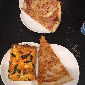 Village Trattoria - Vodka Sicilian slice, baked ziti slice and plain slices - Italian Near Me - Summit, New Jersey