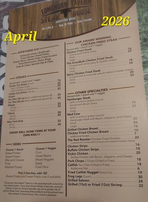 Menu photo 3 Longhorn Tavern Steakhouse Bryan, TX Menu photo 3 Longhorn Tavern Steakhouse Bryan, TX