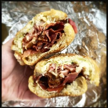 ALIDORO - Italian BLT on ciabatta (Italian smoked bacon, fresh tomatoes, shredded iceberg, red onion, pesto cream) - Sandwiches Near Me - New York, New York