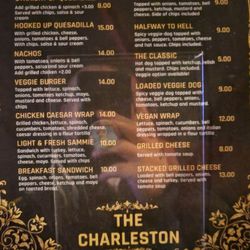 Charleston Music Venue - Food menu. They got some good stuff!