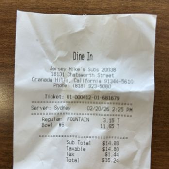 Jersey Mike's Subs - The damage - Sandwiches Near Me - Granada Hills, California Jersey Mike's Subs - The damage - Sandwiches Near Me - Granada Hills, California