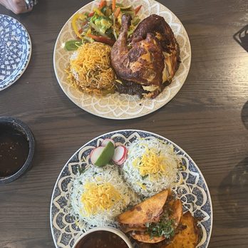 Aria Kitchen - Half chicken plate and Birria tacos. Both were so good. - Mexican Near Me - Irvine, California