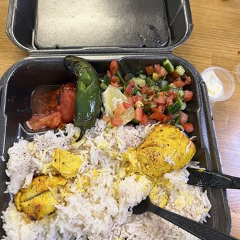 Hook Kabob - Great chicken kabob plate. I ate some already and remembered to take photo after the fact lol. - Mediterranean Near Me - Van Nuys, California Hook Kabob - Great chicken kabob plate. I ate some already and remembered to take photo after the fact lol. - Mediterranean Near Me - Van Nuys, California