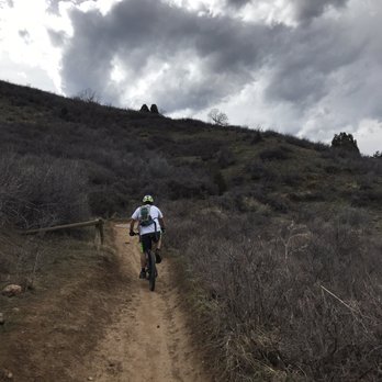 Mount Falcon Park - My. Biker on shared Castle Trail - Parks Near Me - Morrison, Colorado