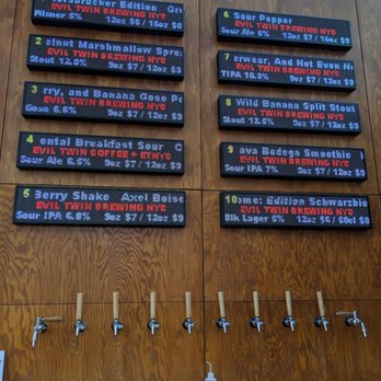 Evil Twin Brewing - Half the draft list - Breweries Near Me - Ridgewood, New York