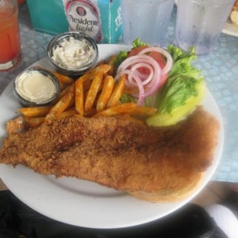 CJ's Crab Shack - Fried Grouper Sandwich - Seafood Near Me - Miami Beach, Florida