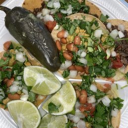 Carne asada and chicken tacos Carne asada and chicken tacos