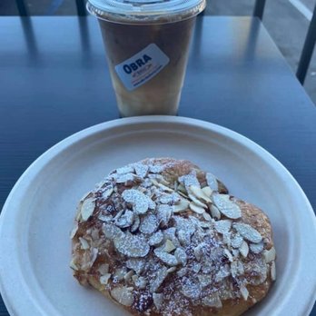 OBRA HandBakery - Almond Croissant, Tres Leches Latte yum - Latin American Near Me - Long Beach, California