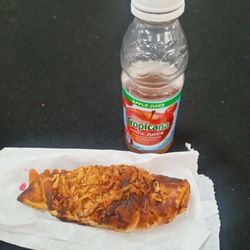 Dunkin' - One of the 3 burnt croissants... I ordered orange juice they sent apple juice