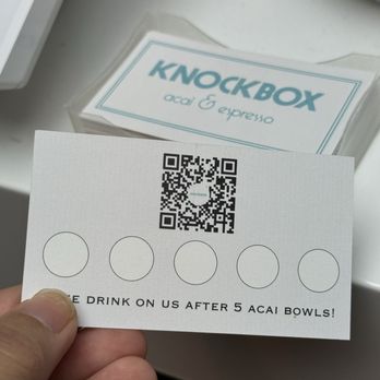 Knockbox Acai & Espresso - Stamp card for açaí bowl - Coffee & Tea Near Me - Honolulu, Hawaii Knockbox Acai & Espresso - Stamp card for açaí bowl - Coffee & Tea Near Me - Honolulu, Hawaii