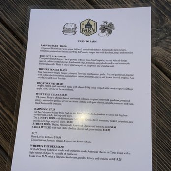 The Barn - Menu - Burgers Near Me - Half Moon Bay, California The Barn - Menu - Burgers Near Me - Half Moon Bay, California