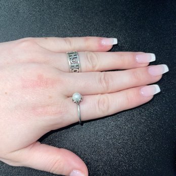 D'Zire Nails - Builder, bubble bath, french tips, in coffin shape. - Nail Salons Near Me - Austin, Texas