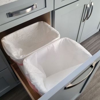 Dm Custom Cabinets - Room for both regular trash and recycling. - Cabinetry Near Me - San Diego, California