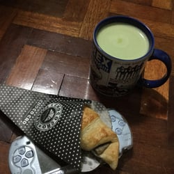 Brought their new limited-release Black Sesame Chococro to pair with some homemade Matcha Latté. Good stuff!