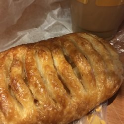 Au Bon Pain - Iced coffee and apple croissant ~$5