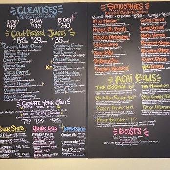 Squeezed Juice Bar - Menu - Juice Bars & Smoothies Near Me - Albuquerque, New Mexico