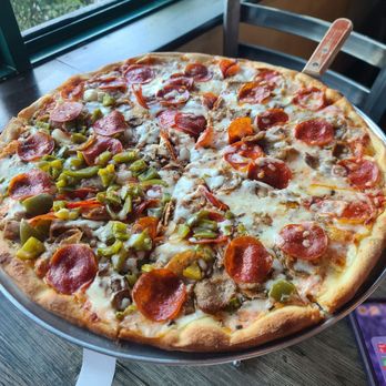 Angelo’s Pizzeria - Half Supreme/Half sausage and pepperoni - Pizza Near Me - Davie, Florida Angelo’s Pizzeria - Half Supreme/Half sausage and pepperoni - Pizza Near Me - Davie, Florida