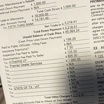 Fun Town RV Customer Care Mega Center - What the contract looks like after you get ZERO trade in value. - RV Repair Near Me - Cleburne, Texas