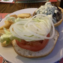 Burger with blue cheese!