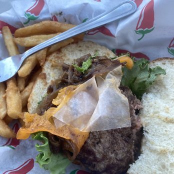 Mt Rushmore Brewing - Buffalo burger with cheddar cheese and paper - Brewpubs Near Me - Custer, South Dakota Mt Rushmore Brewing - Buffalo burger with cheddar cheese and paper - Brewpubs Near Me - Custer, South Dakota