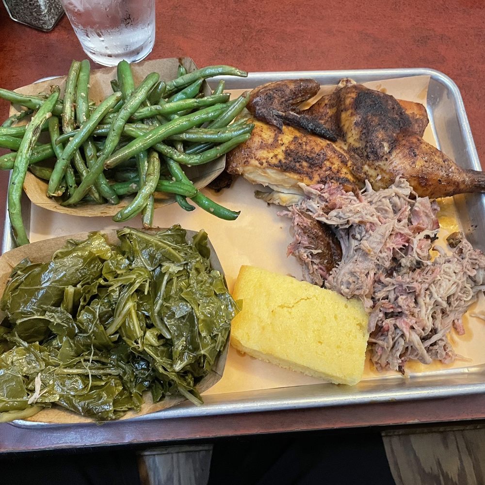 Two Drummers Smokehouse - Pork and chicken plate - Barbeque Near Me - Toano, Virginia Two Drummers Smokehouse - Pork and chicken plate - Barbeque Near Me - Toano, Virginia