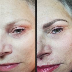 Glitz - Microbladed brows. Permanent eyeliner and lips for this beauty!!
