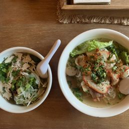 Half I'd the pho ga and all of the pork seafood noodle soup. 29. Chicken Half I'd the pho ga and all of the pork seafood noodle soup. 29. Chicken
