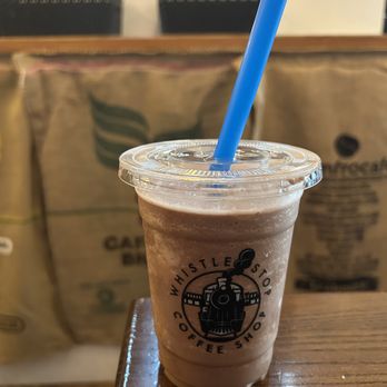 Whistle Stop Coffee & Mercantile - The chocolate monkey frappe was very refreshing on a hot day - Coffee & Tea Near Me - Lees Summit, Missouri Whistle Stop Coffee & Mercantile - The chocolate monkey frappe was very refreshing on a hot day - Coffee & Tea Near Me - Lees Summit, Missouri