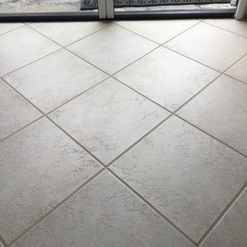 The Groutsmith - Same area-fresh/clean/sanitized with new, sealed grout! Can't tell where door mat was or see stained grout/dirty pitted tile surface! - Grout Services Near Me - San Marcos, California The Groutsmith - Same area-fresh/clean/sanitized with new, sealed grout! Can't tell where door mat was or see stained grout/dirty pitted tile surface! - Grout Services Near Me - San Marcos, California