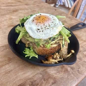 August First - Mushroom toast (look at the size of it!). Stellar flavor. - Bakeries Near Me - Burlington, Vermont