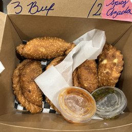 Beef empanada and spicy asada empanada