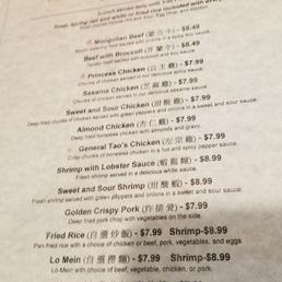 Lunch menu