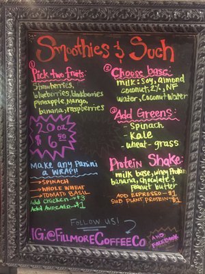 Menu photo 6 Fillmore Coffee Phoenix, AZ