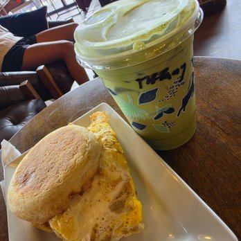 Kaldi's Coffee - Latte with English Muffin Egg and Cheese Sandwich - Coffee Roasteries Near Me - Chesterfield, Missouri Kaldi's Coffee - Latte with English Muffin Egg and Cheese Sandwich - Coffee Roasteries Near Me - Chesterfield, Missouri