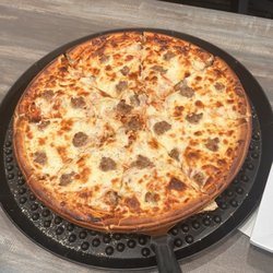 Maria's Pizza - Pan crust with sausage, Canadian bacon, and pepperoni