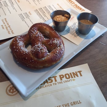 Ballast Point Brewing Long Beach - Pretzel with homemade mustard and beer cheese. Good drunk munchies - Breweries Near Me - Long Beach, California Ballast Point Brewing Long Beach - Pretzel with homemade mustard and beer cheese. Good drunk munchies - Breweries Near Me - Long Beach, California