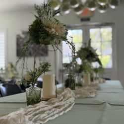 JJ Party Rental - 6' rectangular linen in sage green