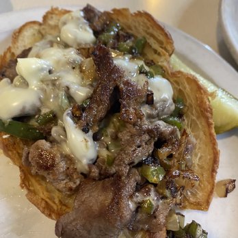 Mom's Family - Philly on a croissant. Dry but still good - New American Near Me - Cleveland, Ohio Mom's Family - Philly on a croissant. Dry but still good - New American Near Me - Cleveland, Ohio