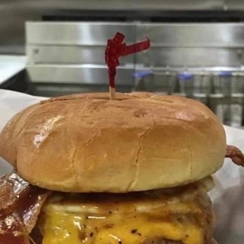 Baha Burger - THE FARM Ground Turkey, America Cheese, Applewood Bacon, Tomato Chutney and a Fried Egg - Burgers Near Me - Hoover, Alabama Baha Burger - THE FARM Ground Turkey, America Cheese, Applewood Bacon, Tomato Chutney and a Fried Egg - Burgers Near Me - Hoover, Alabama