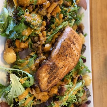 Scratch Kitchen and Taproom - Harvest salad with salmon - American Near Me - Cary, North Carolina Scratch Kitchen and Taproom - Harvest salad with salmon - American Near Me - Cary, North Carolina