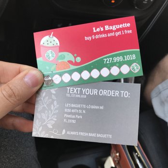Le's Baguette - Text in your order and also a drink card! - Sandwiches Near Me - Pinellas Park, Florida Le's Baguette - Text in your order and also a drink card! - Sandwiches Near Me - Pinellas Park, Florida