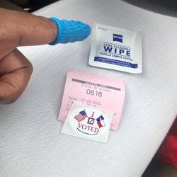 Lonestar College- Cypress Center - During early voting provided wipes and ginger covers to help stop the spread of Covid-19
