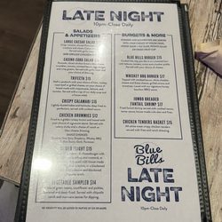 Late night menu